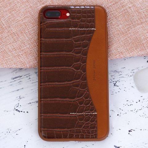 Ốp lưng iPhone 7 Plus/ 8 Plus Nhựa dẻo PU Conn JM Nâu