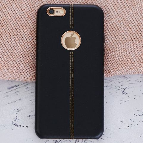 Ốp lưng iPhone 6-6S Nhựa cứng PU Lolly Line JM Đen