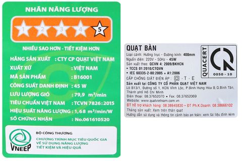 Quạt bàn Asia B16001-XV1 Xám