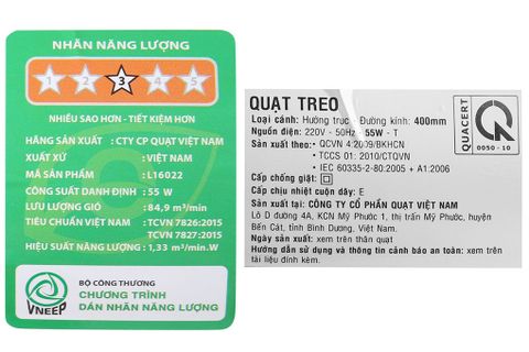 Quạt treo Asia L16022-XV0 Xám