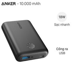  Pin sạc dự phòng 10.000mAh PowerIQ 2.0 Anker PowerCore II A1230 Đen 