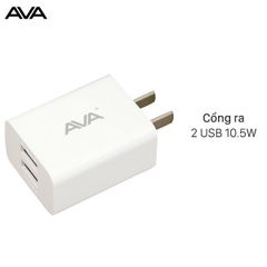  Adapter Sạc 2.1A Dual AVA U215 Trắng 