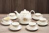 Bộ 14 món ấm trà sứ Minh Châu ngựa vàng MC-BAT01