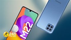  Ảnh render Galaxy M22 rõ từng chi tiết: Mặt lưng có các đường kẻ dọc và combo 4 camera độ phân giải cao 