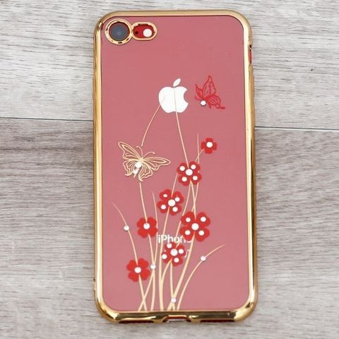 Ốp lưng iPhone 7-8 nhựa dẻo Electroplate printing OSMIA Hoa sắc