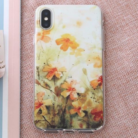 Ốp lưng iPhone X-XS Nhựa dẻo solid in hình COSANO SR171106 Hoa vàng