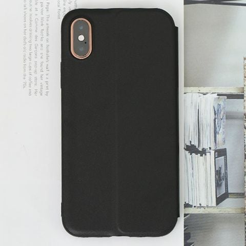Ốp lưng iPhone XS Nắp gập Stand flip MEEKER Đen