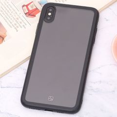  Ốp lưng iPhone XS Max nhựa cứng viền dẻo Glass simple II JM Đen 