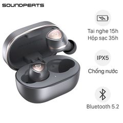  Tai nghe Bluetooth True Wireless Soundpeats Sonic Xám 