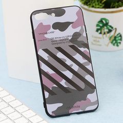  Ốp lưng iPhone 7/8+ nhựa cứng viền dẻo TPU+PC UV Vân lính sọc Xám 