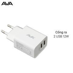  Adapter Sạc 2.4A Dual AVA ACL168 Trắng 
