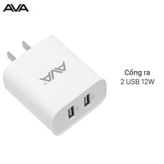  Adapter sạc 2.4A Dual AVA JC78 Trắng 