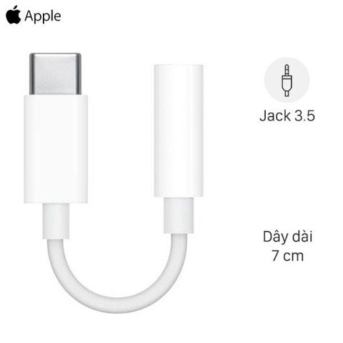 Cáp chuyển đổi Type-C sang 3.5mm Apple MU7E2 Trắng