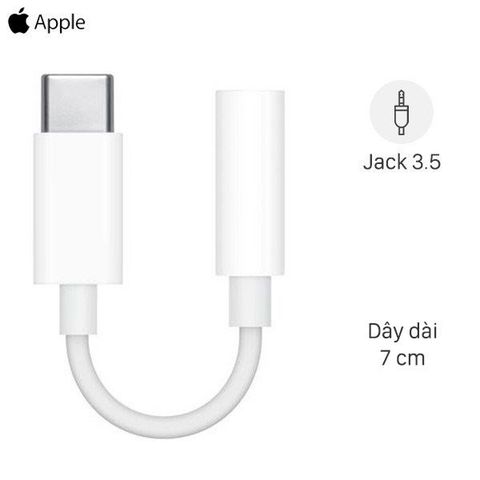 Cáp chuyển đổi Type-C sang 3.5mm Apple MU7E2 Trắng
