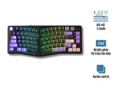  Bàn Phím Cơ LEOBOG A75 Tím Đen | 3 MODE 