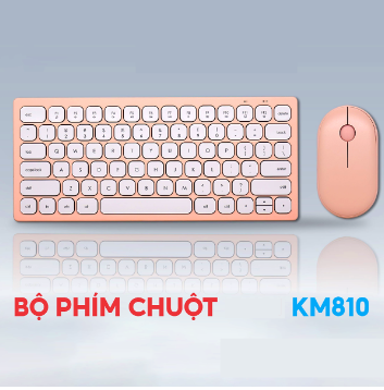 Bộ phím chuột không dây Forder KM810 (Hồng)