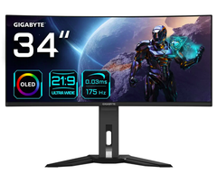 Màn hình Gaming Gigabyte MO34WQC (34 inch/ 2K/ OLED/ 175Hz/ 0.03ms/ USB-C 18W/ Loa) 