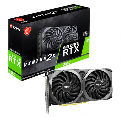 Card màn hình Msi GeForce RTX™ 3060 VENTUS 2X 12G OC 12GB GDDR6 (GeForce-RTX-3060-VENTUS-2X-12G-OC)
