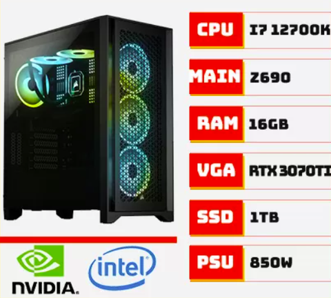 PC GAMING I7 12700K RTX 3070 Ti | RAM 16GB | SSD 1TB – TGPCGMN016