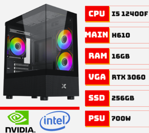 PC GAMING i5 12400F RTX 3060 | RAM 16GB | SSD 256GB – TGPCGMN009