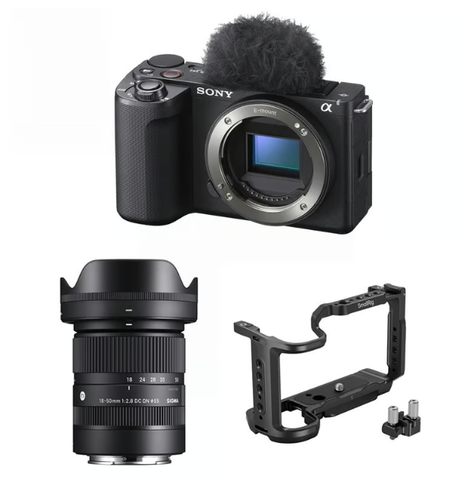 Sony ZV-E10 Mark II Body + Sigma 18-50mm F2.8 DC DN for Sony + SmallRig Cage for Sony ZV-E10 II 4867