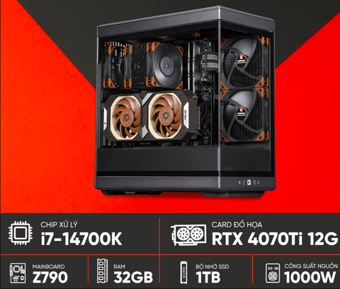 PC ASUS ProArt (i7-14700K, RTX 4070 Ti OC 12G, Ram 32GB, SSD 1TB, 1000W)