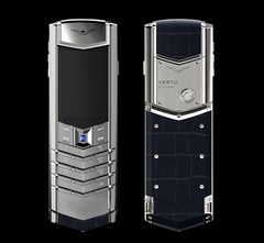  Vertu Signature S Silver Navy Alligator Blue Sapphire Select Key 
