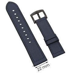 Dây da đồng hồ Samsung/Huawei/khác 22 mm xanh M06-02-22 