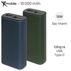  Pin sạc dự phòng Polymer 10.000mAh Type C PD QC3.0 Xmobile PowerSlim PJ JP213 
