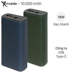  Pin sạc dự phòng Polymer 10.000mAh Type C PD QC3.0 Xmobile PowerSlim PJ JP213 