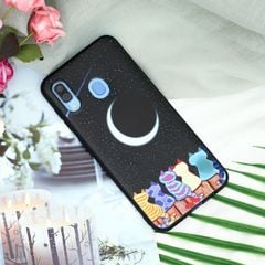  Ốp lưng Galaxy A30 Nhựa dẻo TPU PRINTING OSMIA CK190307 Trăng mèo Đen 