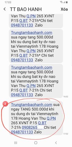 Nhân bản của Trungtambaohanh.com sua ngay tang 500.000d khi su dung bat ky dv nao tại Vienmaytinh 178 Hoang Van Thu Q. PN |265 XVNT P.15 Q.BT 7-21h *Chi tiet 0948701133 Zalo