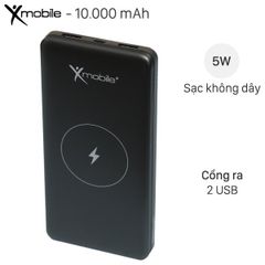  Pin sạc dự phòng không dây Polymer 10.000 mAh Xmobile PJ JP151 Đen 