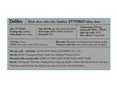  Bình siêu tốc Delites ST17DB01 Màu Đen 