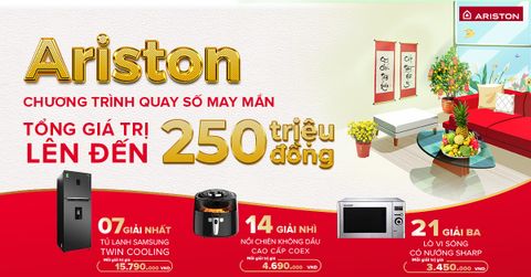 Mua máy nước nóng Ariston - Nhà luôn ấm, Tết này ấm no
