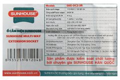  Ổ cắm điện Sunhouse 3 lỗ 2.5m SHE-OC2-3R 