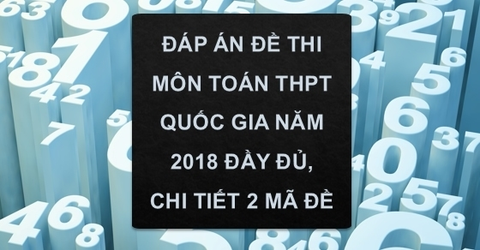 Đáp án đề thi môn Toán THPT Quốc gia năm 2018 đầy đủ, chi tiết 2 mã đề