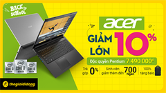  Acer đồng giảm sốc 10% cho hàng loạt laptop mùa tựu trường, đặc biệt sinh viên khi mua còn được giảm thêm đến 700k 