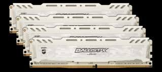 Crucial Ballistix Sport Lt White 32Gb Kit (4 X 8Gb) Ddr4-2400 Udimm