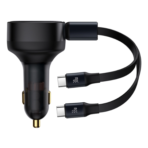 Sạc Baseus Enjoyment Retractable 2 in 1 C+C 33W