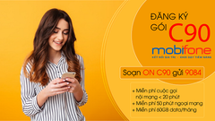  Đăng ký gói C90 của MobiFone nhận 60GB 4G, gọi nội mạng miễn phí 