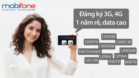 Cách đăng ký các gói cước 3G, 4G MobiFone 1 năm rẻ, data cao 2020