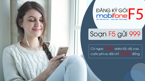 Đăng ký gói F5 của MobiFone nhận 1GB chỉ 5k, nhanh, đơn giản