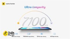  Máy tính bảng của Realme được xác nhận sẽ có pin 7.100mAh hỗ trợ sạc 18W và cung cấp thời gian chờ lên đến 65 ngày! 