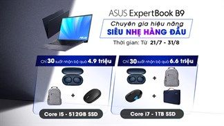 Nhanh tay đặt trước laptop siêu nhẹ ASUS ExpertBook B9 để nhận ngay quà tặng trị giá lên tới 6.6 triệu, số lượng có hạn