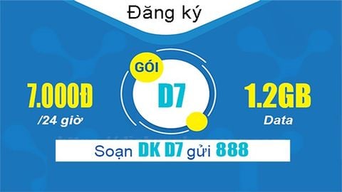Đăng ký gói D7 VinaPhone: nhận 1.2GB lướt web nhanh, đơn giản