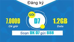  Đăng ký gói D7 VinaPhone: nhận 1.2GB lướt web nhanh, đơn giản 