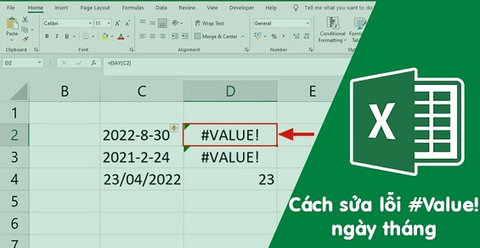 Cách sửa lỗi #Value! ngày tháng trên Excel chi tiết có ví dụ minh họa