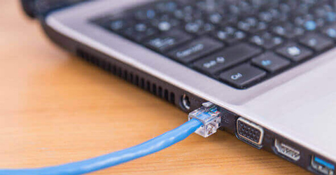 Lỗi a network cable is not properly plugged in or may be broken