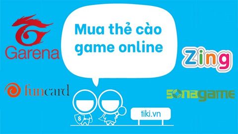 Cách mua thẻ cào game Garena, Soha, Zing online trên Tiki đơn giản